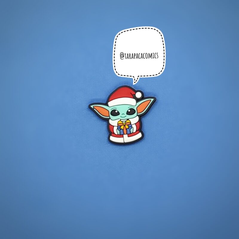 Imán baby Yoda navideño